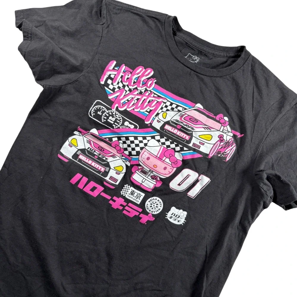 Hello Kitty T-Shirt Unisex Sz M Black Tokyo Speed Racing JDM Graphic Tee